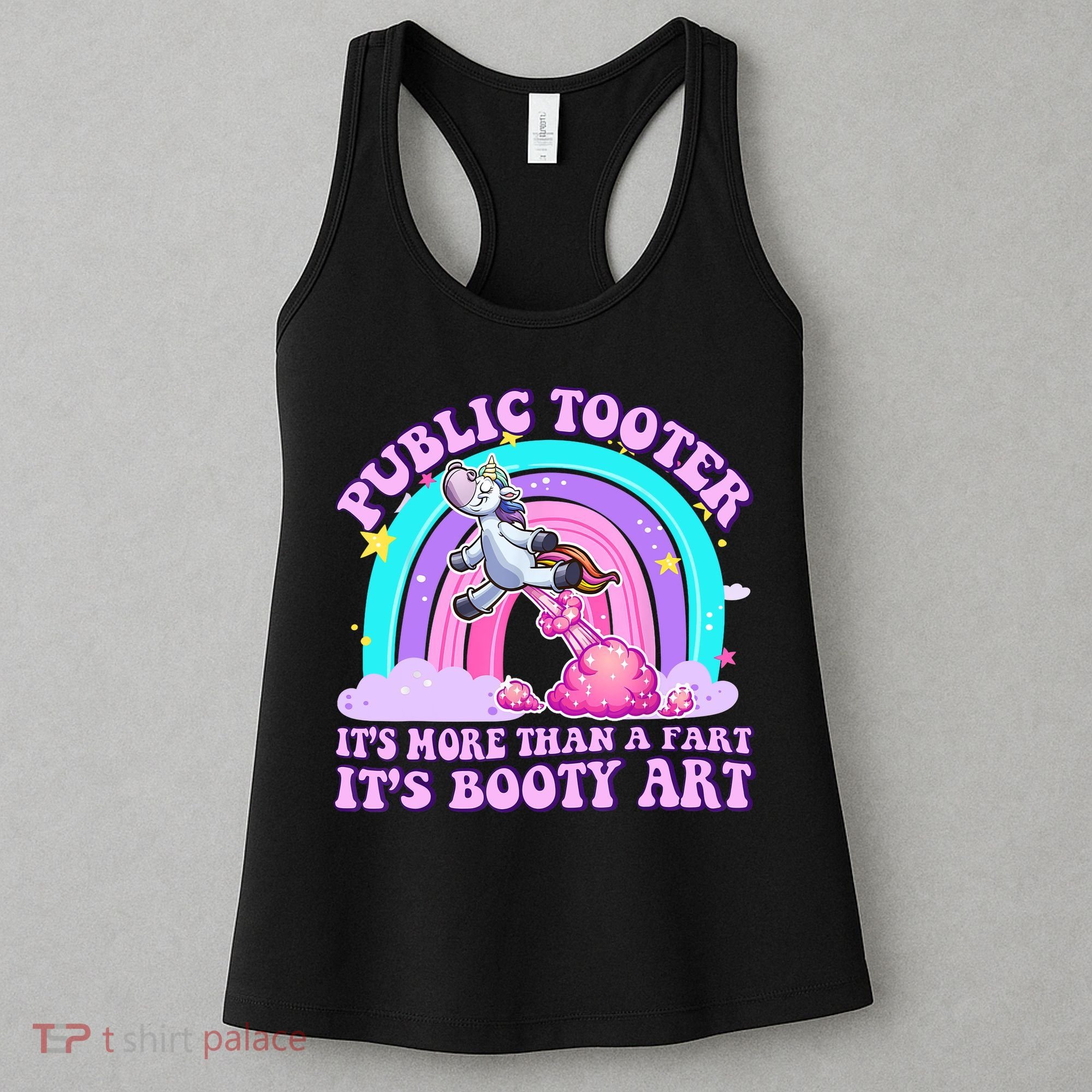 Public Tooter Funny Unicorn Inappropriate Embarrassing Adult  Women's Tank Top
