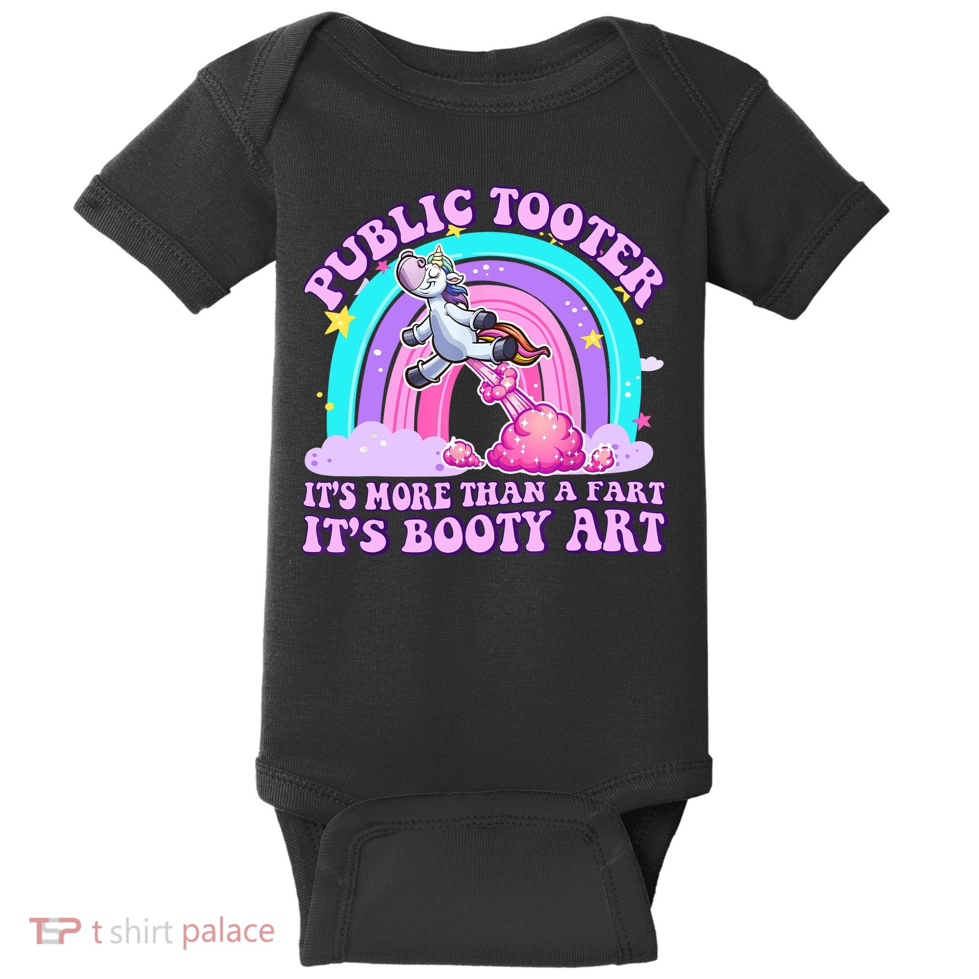 Public Tooter Funny Unicorn Inappropriate Embarrassing Adult  Baby Bodysuit