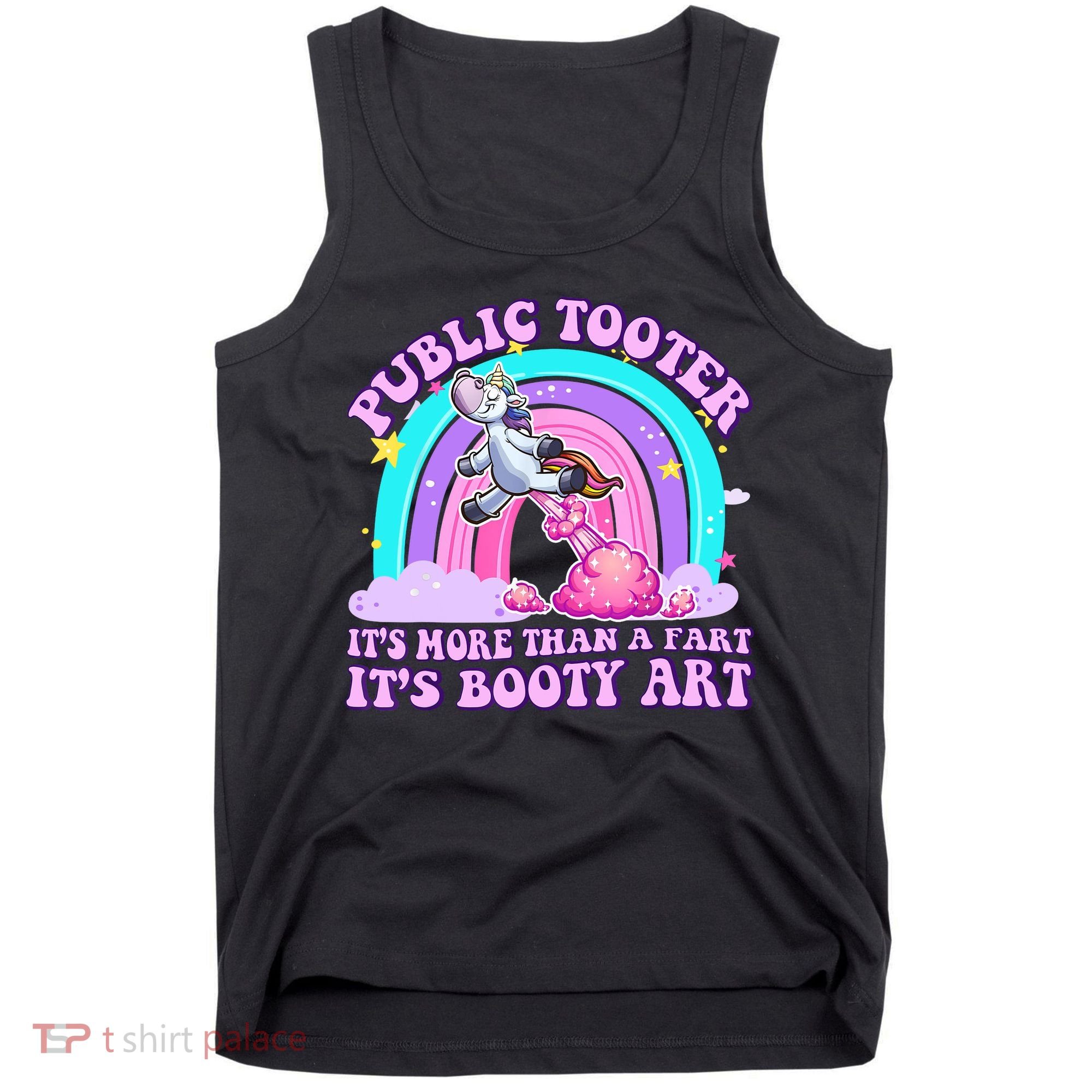 Public Tooter Funny Unicorn Inappropriate Embarrassing Adult  Tank Top