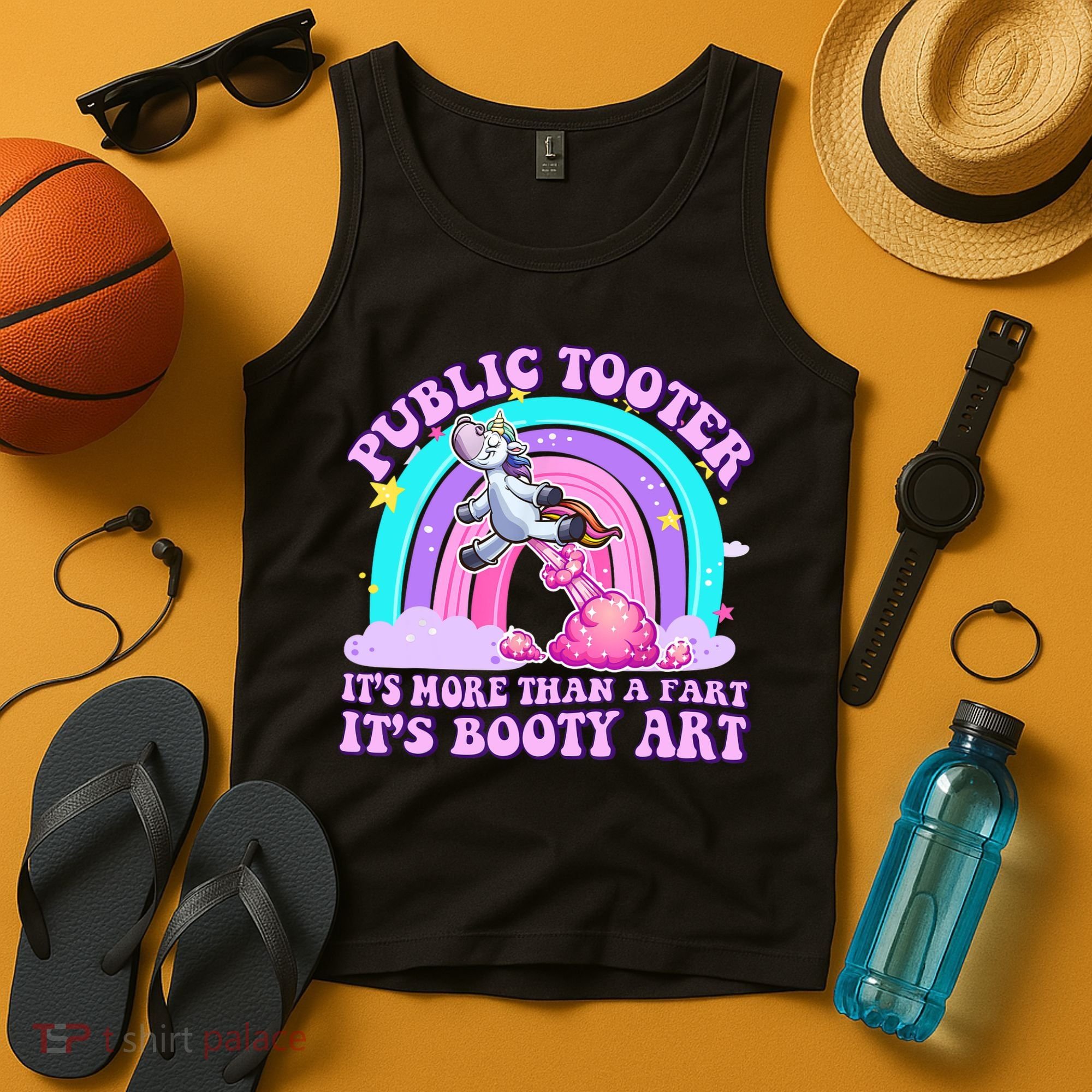 Public Tooter Funny Unicorn Inappropriate Embarrassing Adult  Tank Top