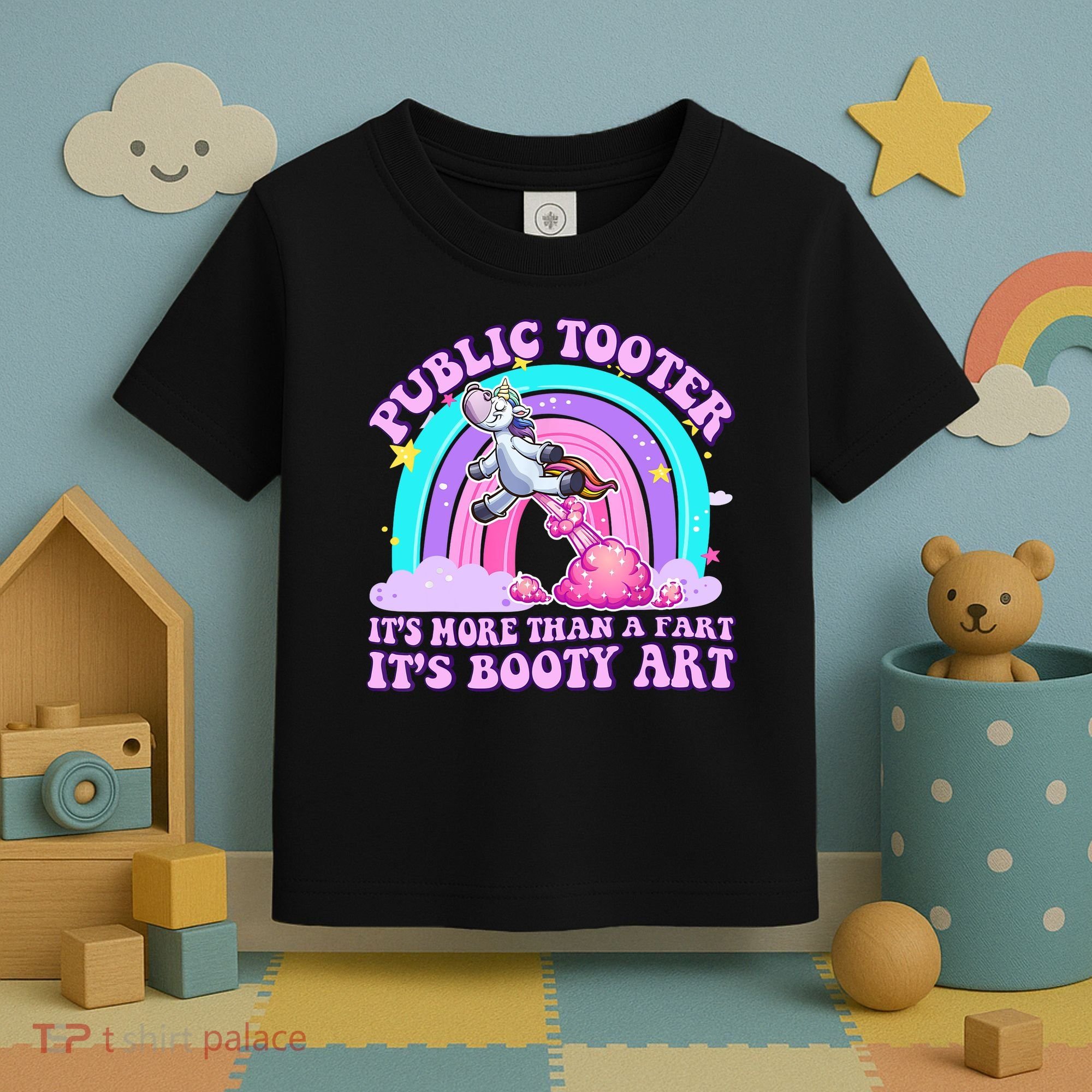 Public Tooter Funny Unicorn Inappropriate Embarrassing Adult  Toddler T-Shirt
