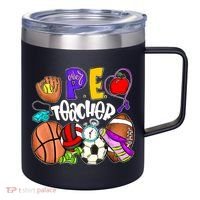 PE Teacher Funny Physical Education Teacher Back To School 12oz Stainless Steel Coffee Mug thumb 0