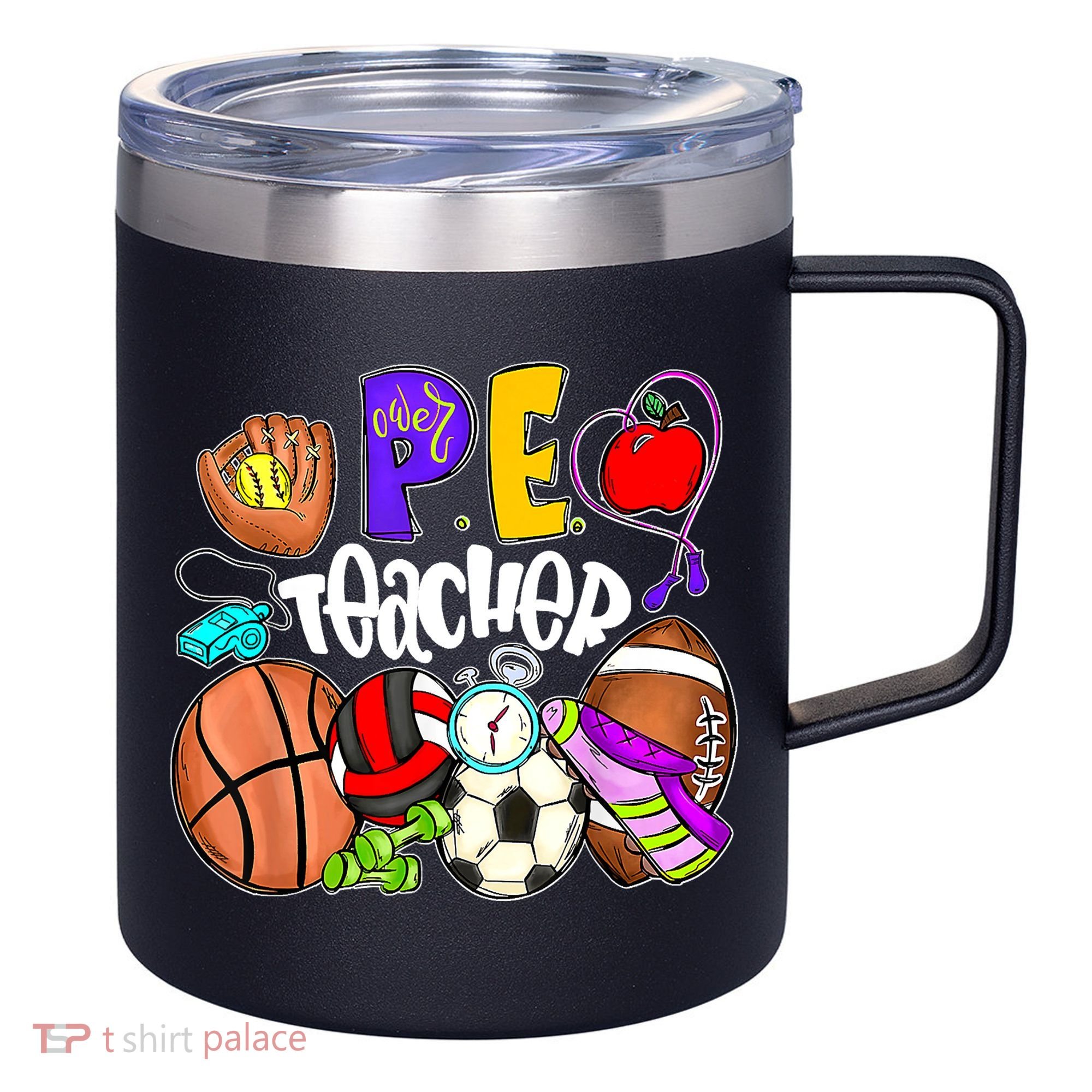 PE Teacher Funny Physical Education Teacher Back To School 12oz Stainless Steel Coffee Mug