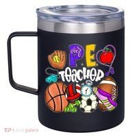 PE Teacher Funny Physical Education Teacher Back To School 12oz Stainless Steel Coffee Mug thumb 2
