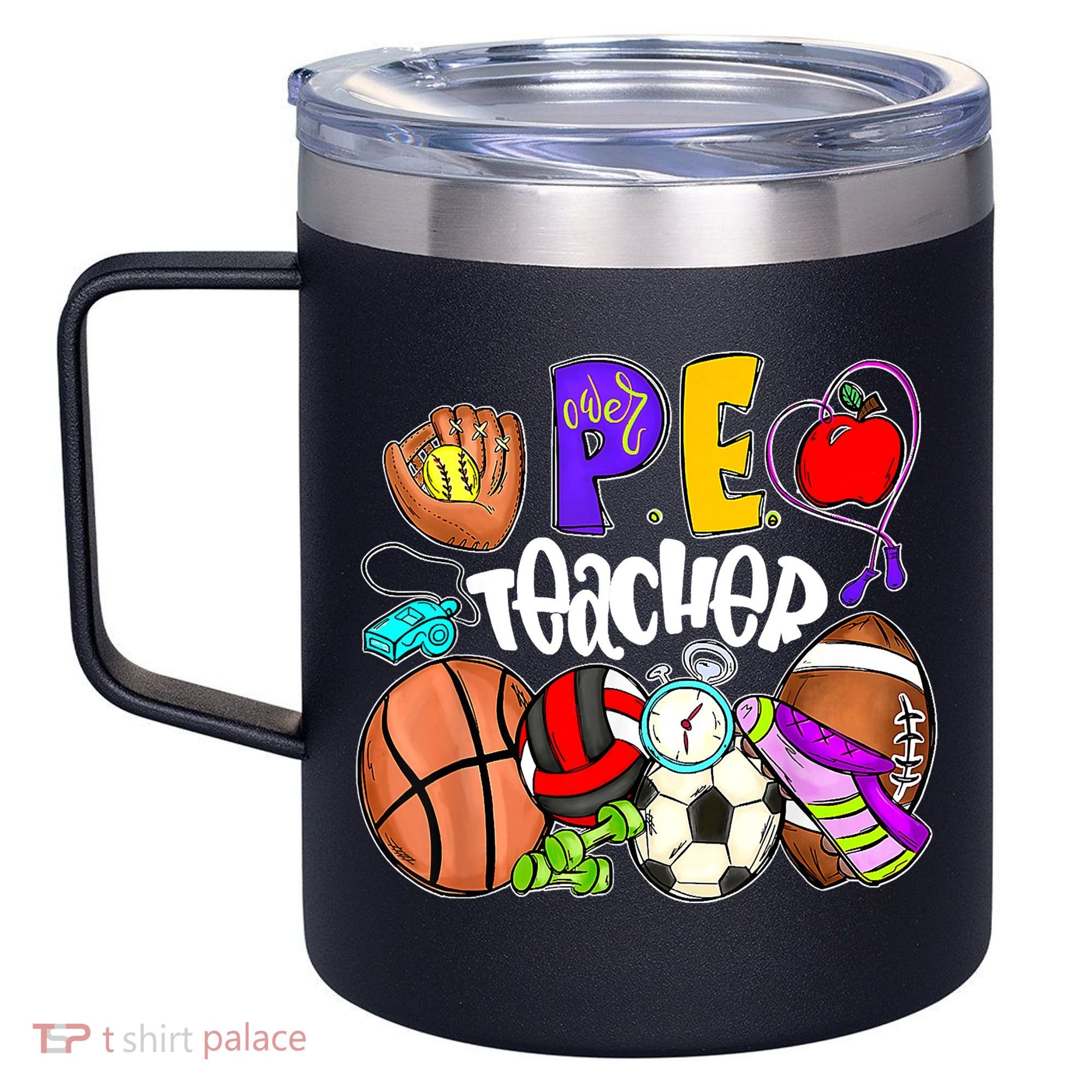 PE Teacher Funny Physical Education Teacher Back To School 12oz Stainless Steel Coffee Mug
