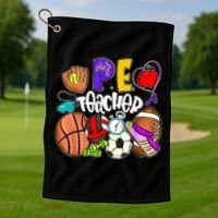 PE Teacher Funny Physical Education Teacher Back To School Golf Towel thumb 1