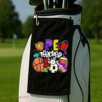 PE Teacher Funny Physical Education Teacher Back To School Golf Towel thumb 2