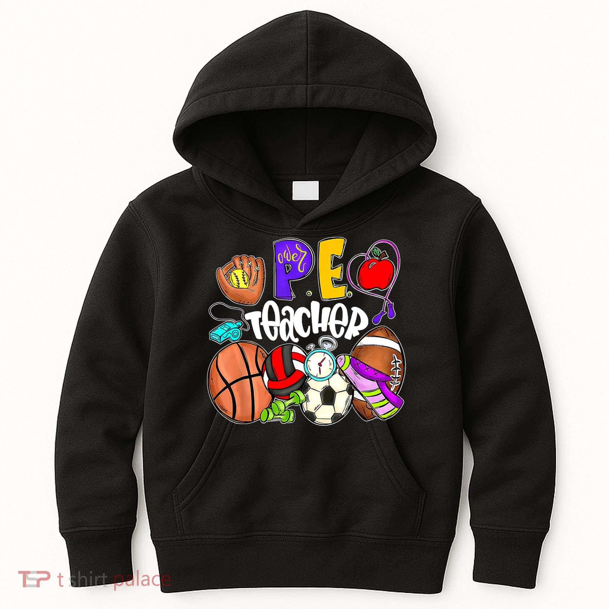 PE Teacher Funny Physical Education Teacher Back To School Kids Hoodie