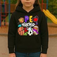 PE Teacher Funny Physical Education Teacher Back To School Kids Hoodie thumb 3