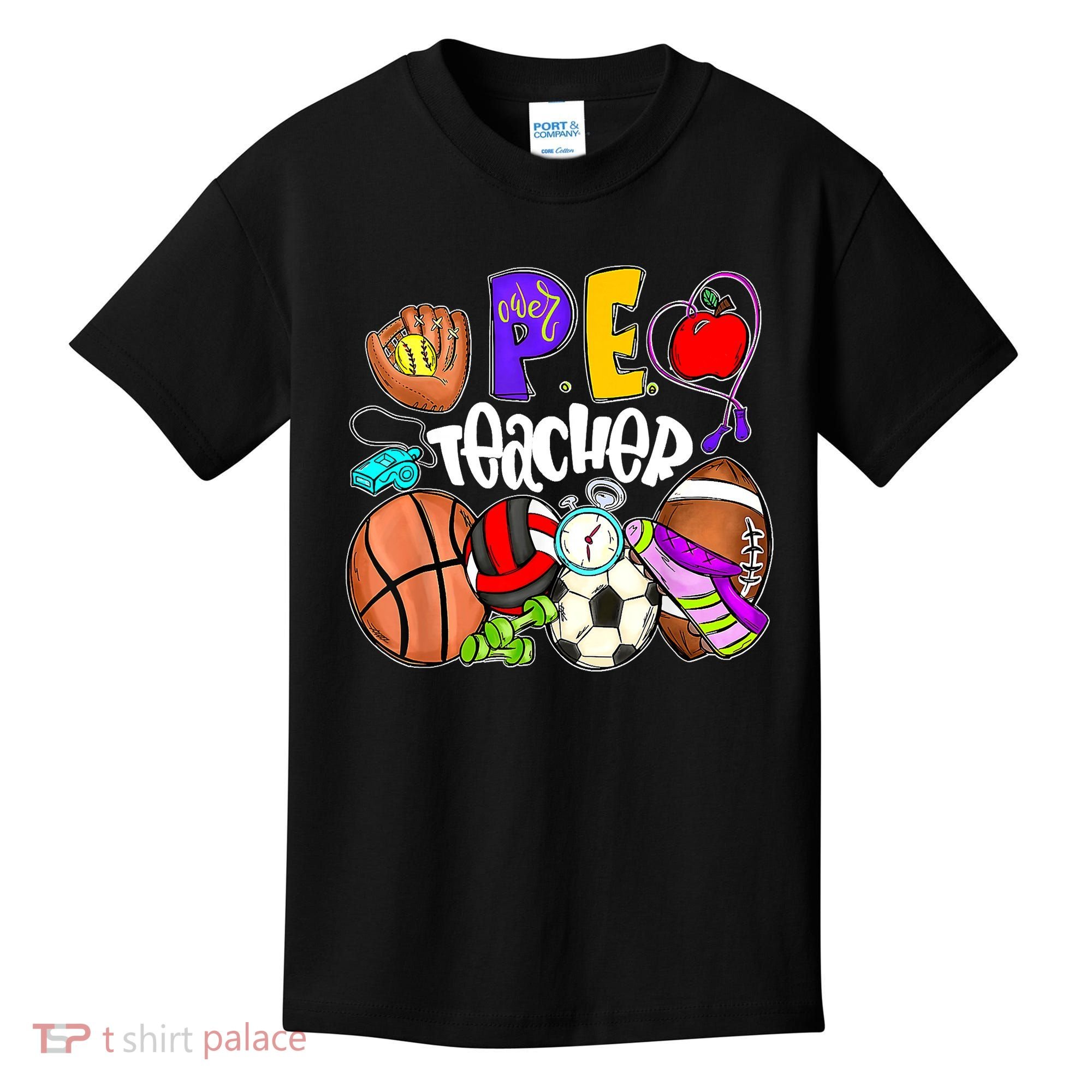 PE Teacher Funny Physical Education Teacher Back To School Kids T-Shirt