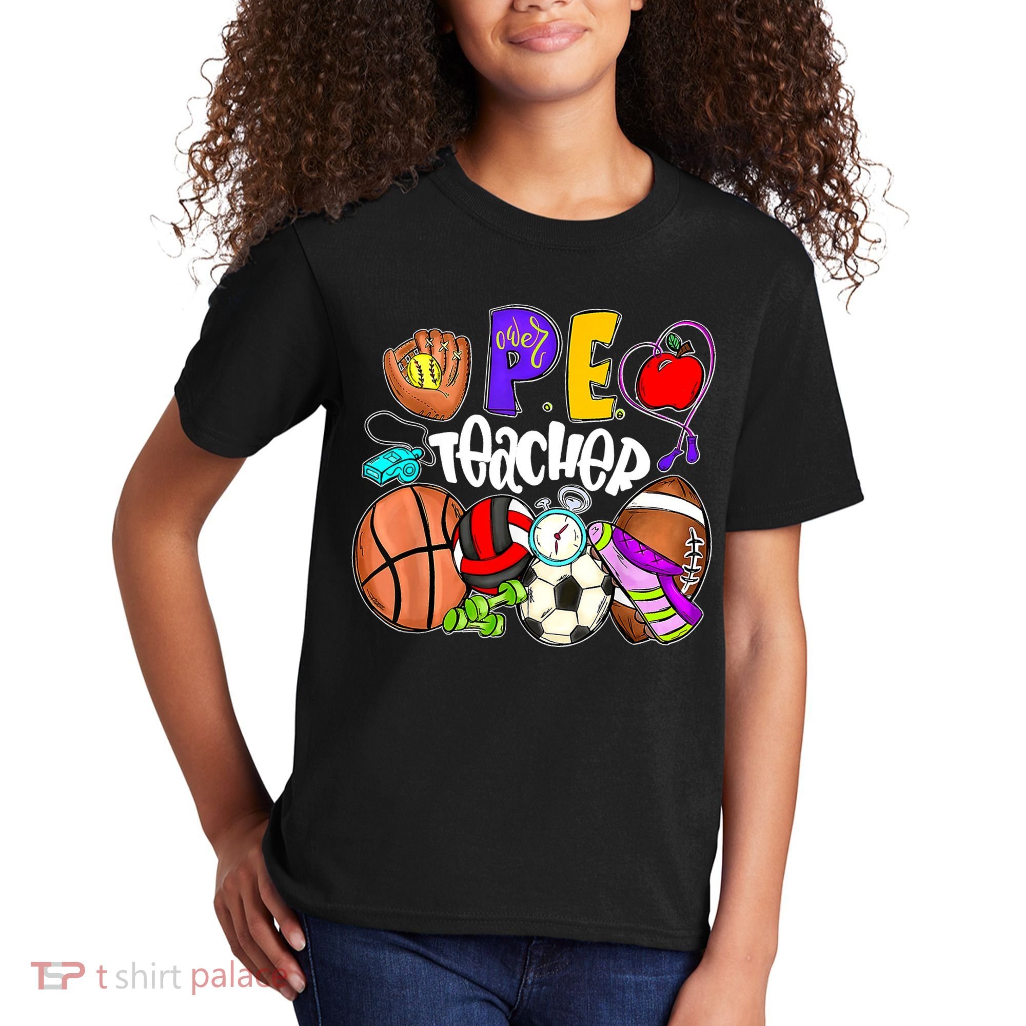 PE Teacher Funny Physical Education Teacher Back To School Kids T-Shirt