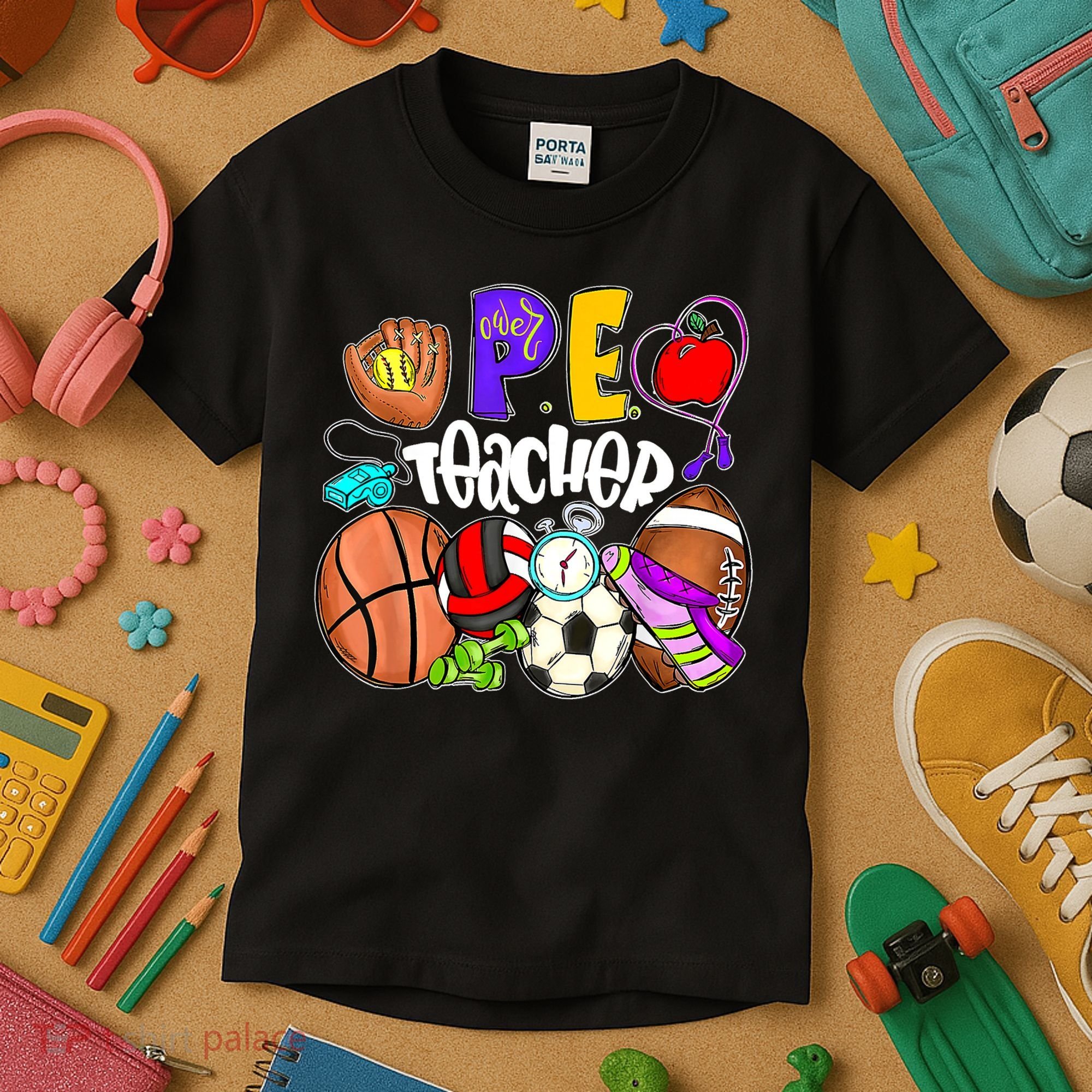 PE Teacher Funny Physical Education Teacher Back To School Kids T-Shirt