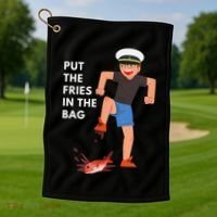 Put The Fries In The Bag Josh Block Wots Golf Towel thumb 1