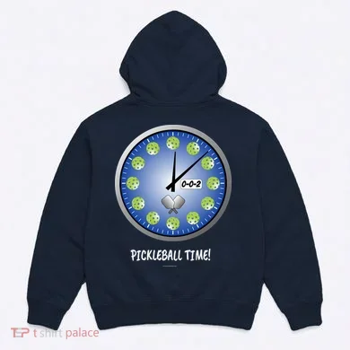 Pickleball Time Front And Back Hoodie back