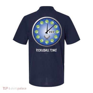 Pickleball Time Front And Back Polo back