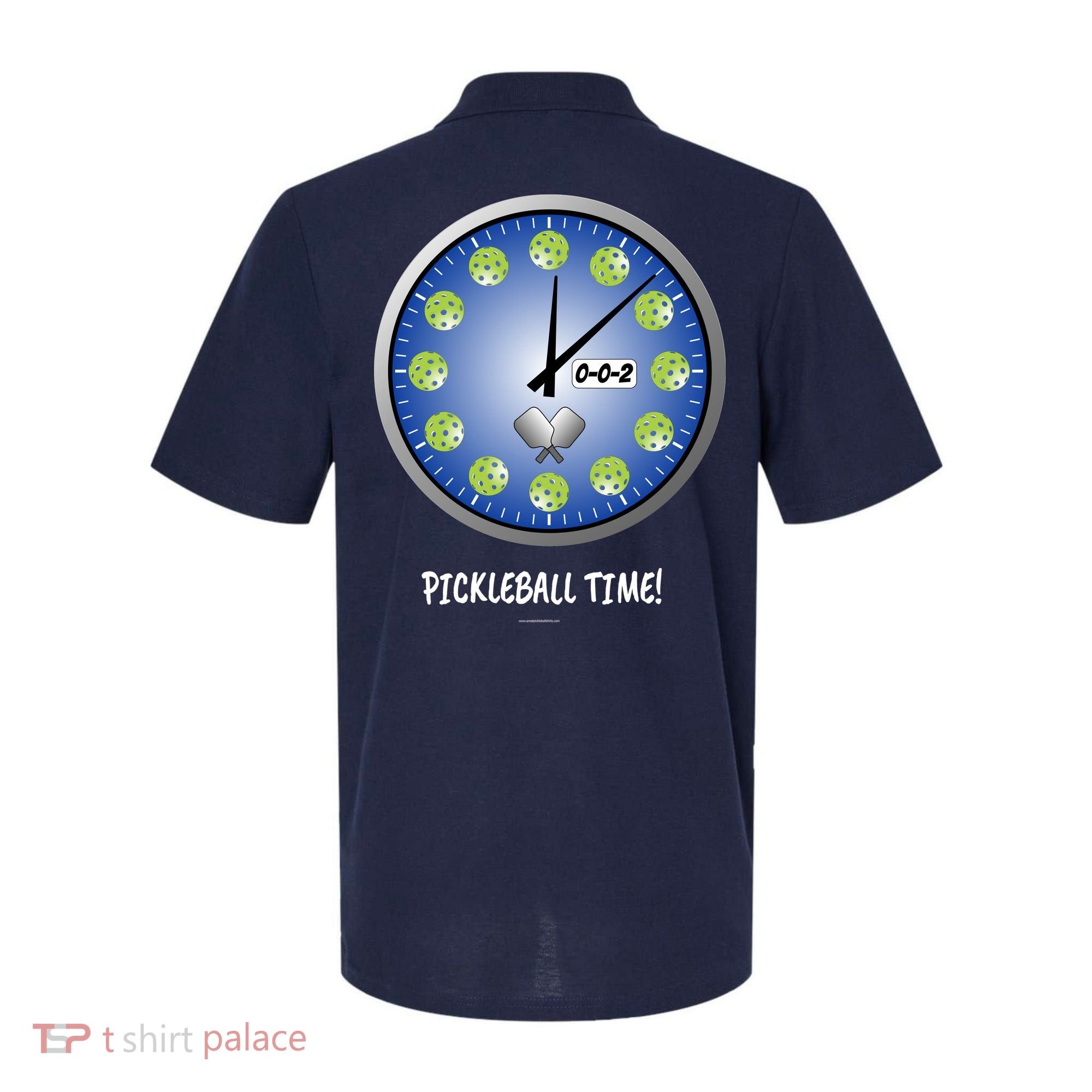 Pickleball Time Front And Back Polo