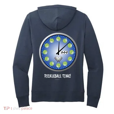 Pickleball Time Front And Back Women's Hoodie back