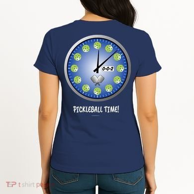 Pickleball Time Front And Back Women's T-Shirt back