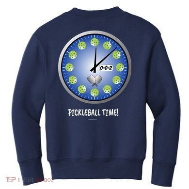 Pickleball Time Front And Back Kids Sweatshirt back