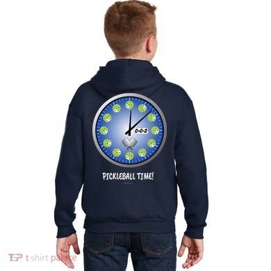 Pickleball Time Front And Back Kids Hoodie back