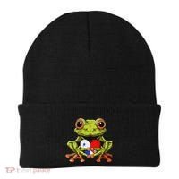 Panama Toad Frog Heart Panamanian Roots Panamanian Pride Beanie thumb 0