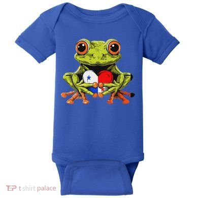 Panama Toad Frog Heart Panamanian Roots Panamanian Pride Baby Bodysuit