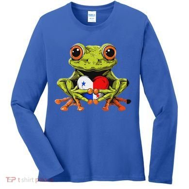 Panama Toad Frog Heart Panamanian Roots Panamanian Pride Women's Long Sleeve Shirt