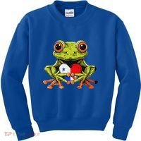 Panama Toad Frog Heart Panamanian Roots Panamanian Pride Kids Sweatshirt thumb 0