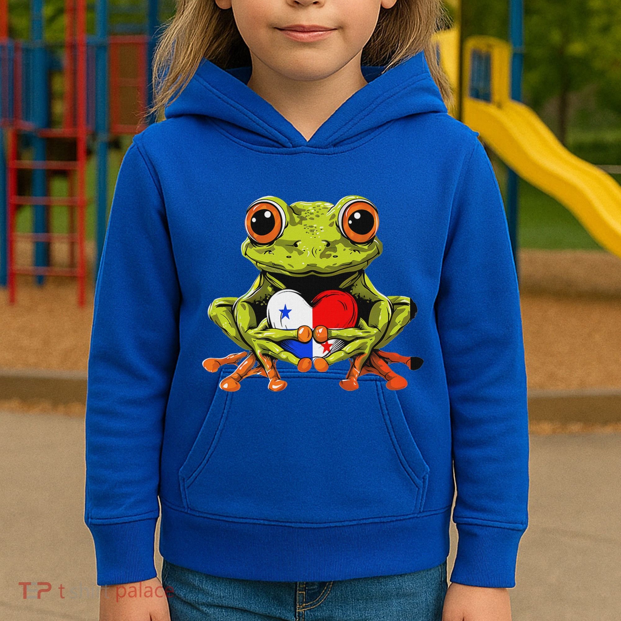 Panama Toad Frog Heart Panamanian Roots Panamanian Pride Kids Hoodie