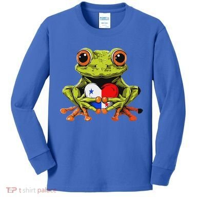 Panama Toad Frog Heart Panamanian Roots Panamanian Pride Kids Long Sleeve Shirt