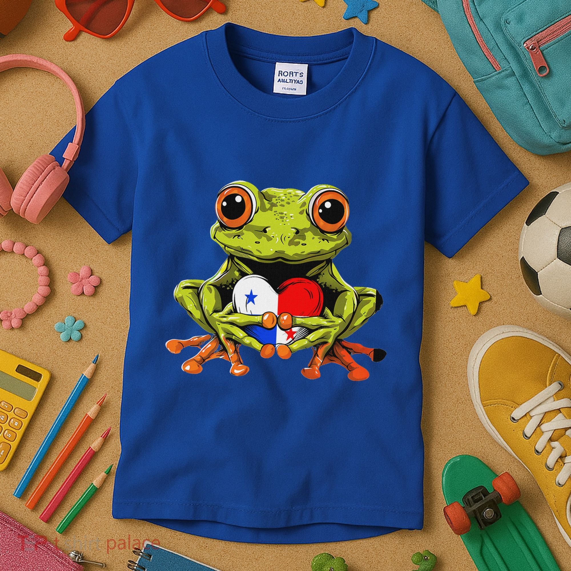 Panama Toad Frog Heart Panamanian Roots Panamanian Pride Kids T-Shirt