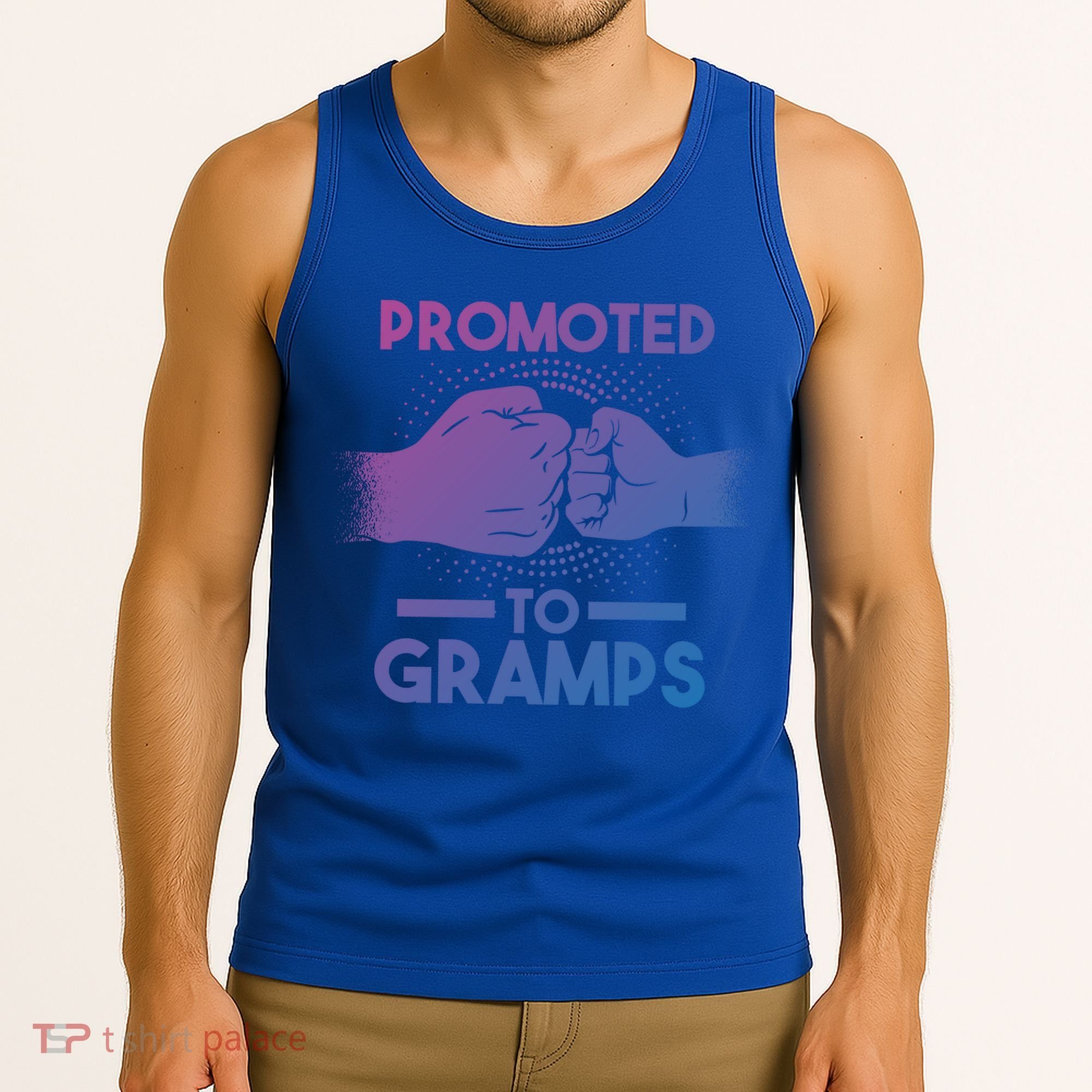 Promoted To Gramps Grandpa Cool Gift Tank Top