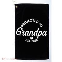 Promoted To Grandpa EST 2026 Golf Towel thumb 0