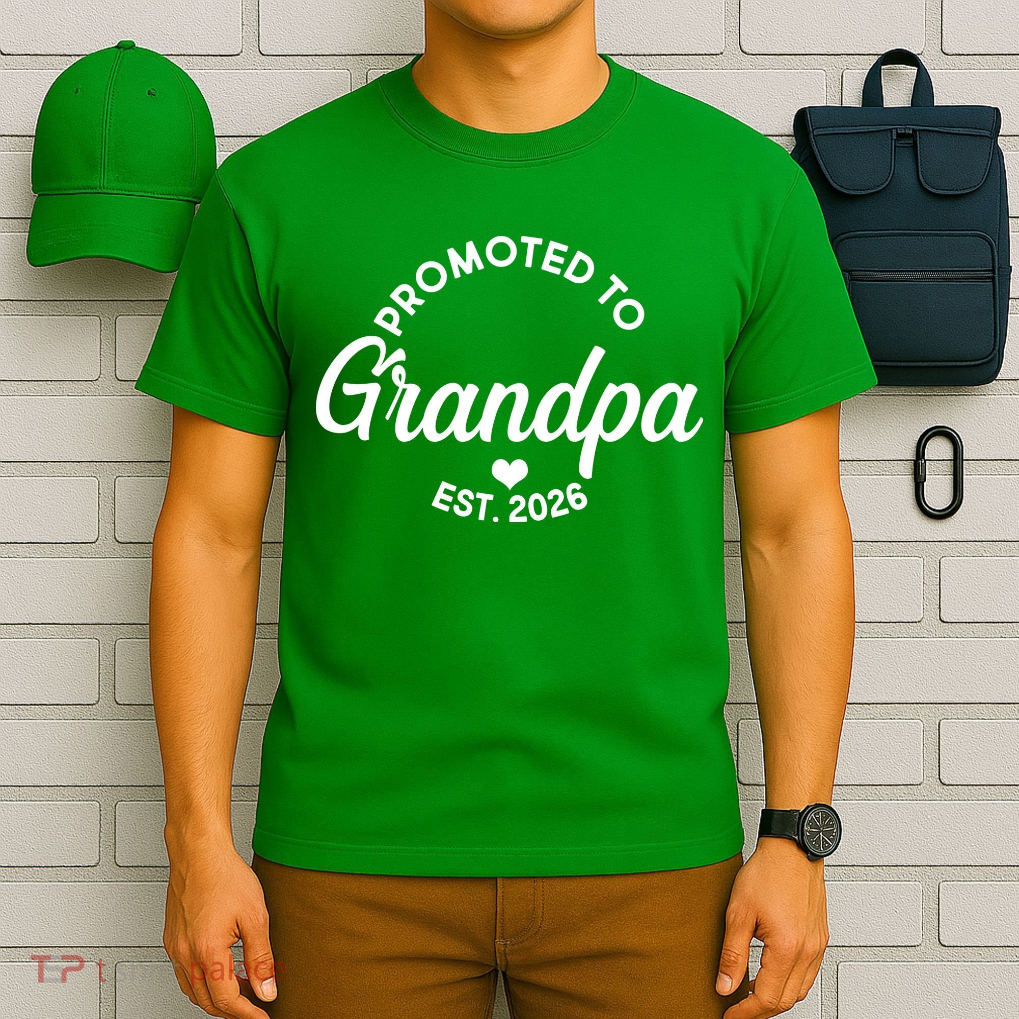 Promoted To Grandpa EST 2026 T-Shirt