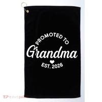 Promoted To Grandma EST 2026 Golf Towel thumb 0