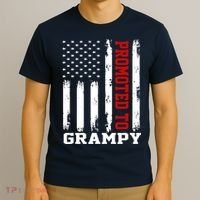 Promoted To Grampy Vintage Flag Soon To Be Grampy Fathers T-Shirt thumb 3