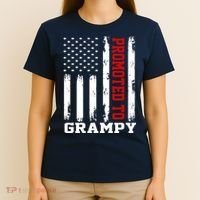 Promoted To Grampy Vintage Flag Soon To Be Grampy Fathers T-Shirt thumb 4