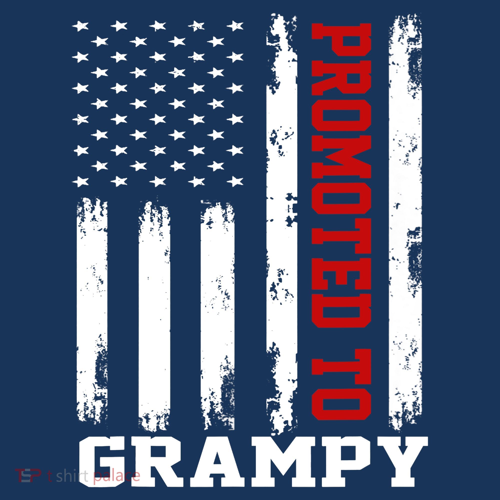 Promoted To Grampy Vintage Flag Soon To Be Grampy Fathers T-Shirt