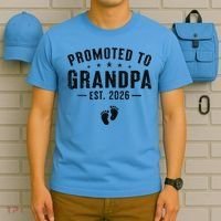 Promoted To Grandpa EST 2026 New Baby T-Shirt thumb 5