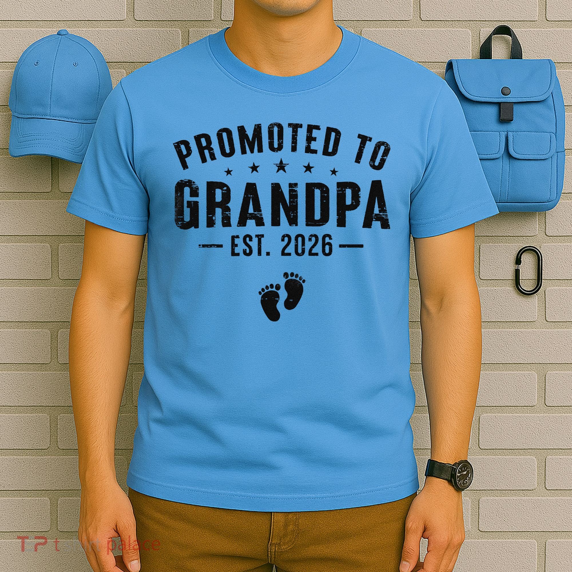 Promoted To Grandpa EST 2026 New Baby T-Shirt