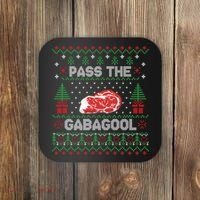 Pass The Gabagool Tacky Ugly Christmas Sweater Coaster thumb 0