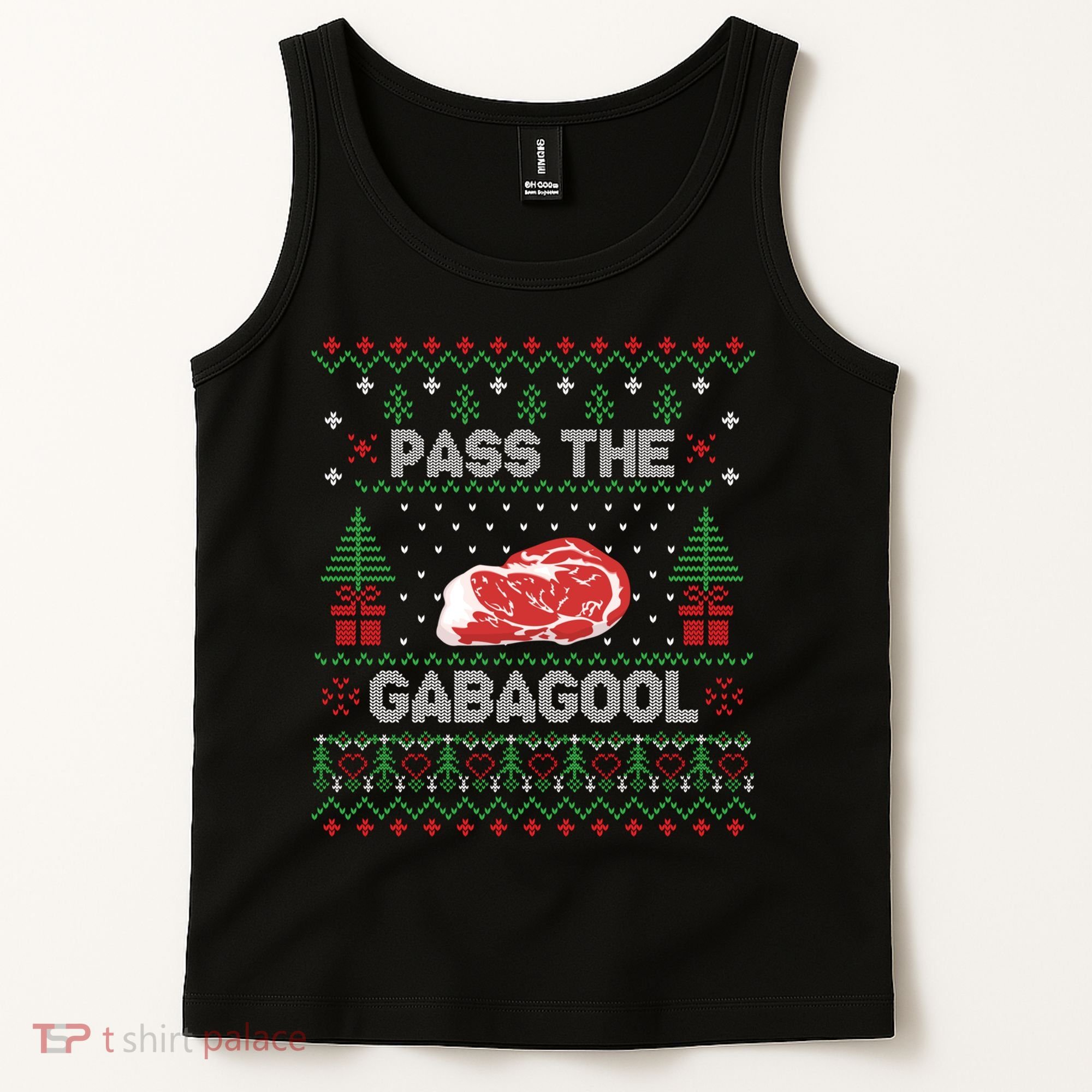 Pass The Gabagool Tacky Ugly Christmas Sweater Tank Top