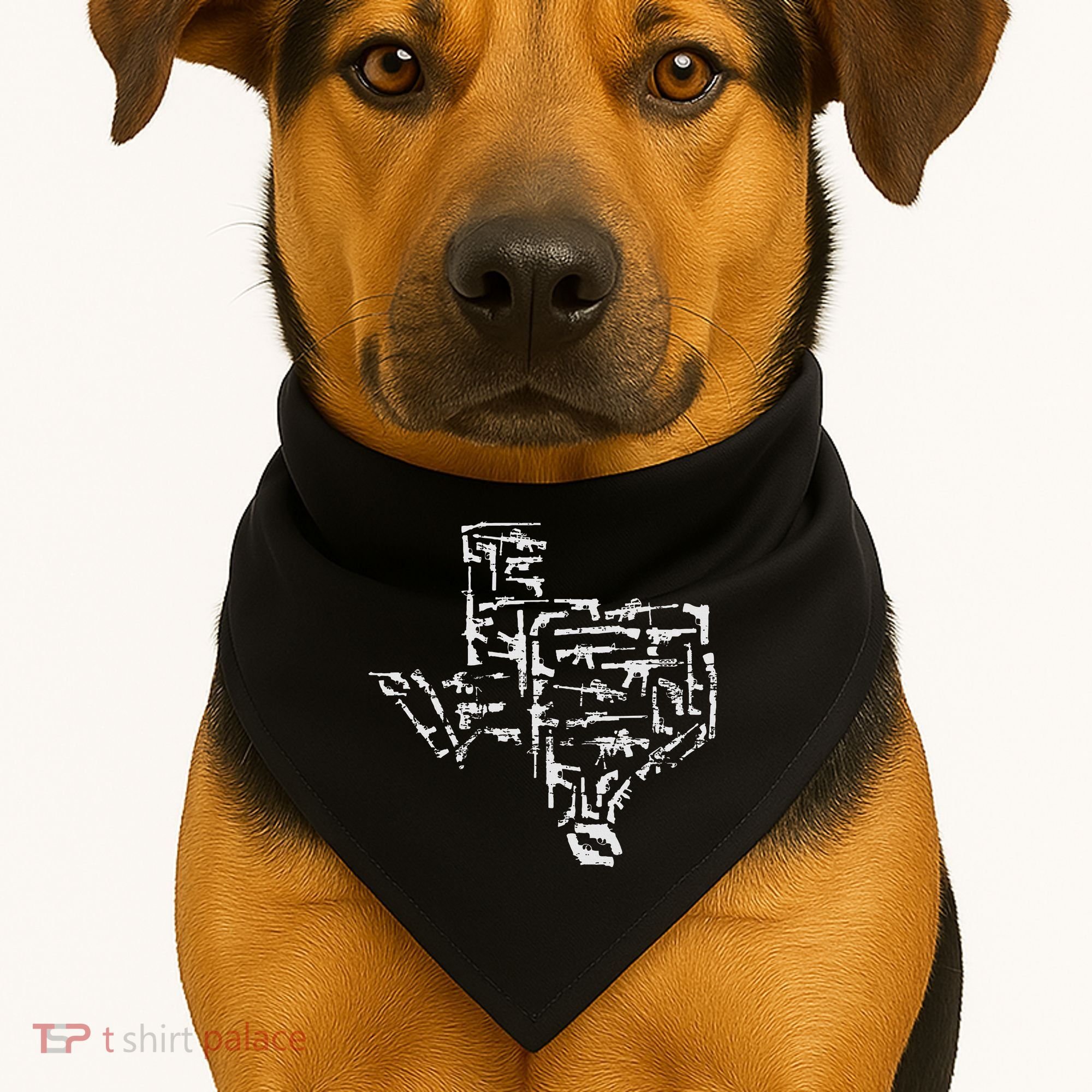 Patriotic Texan Guns Usa Gift Texas USA-Made Doggie Bandana
