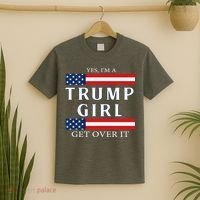 Proud Trump Girl Vote America Flag Gift T-Shirt thumb 2