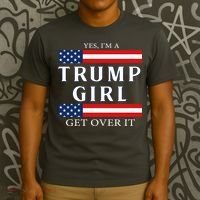Proud Trump Girl Vote America Flag Gift T-Shirt thumb 3
