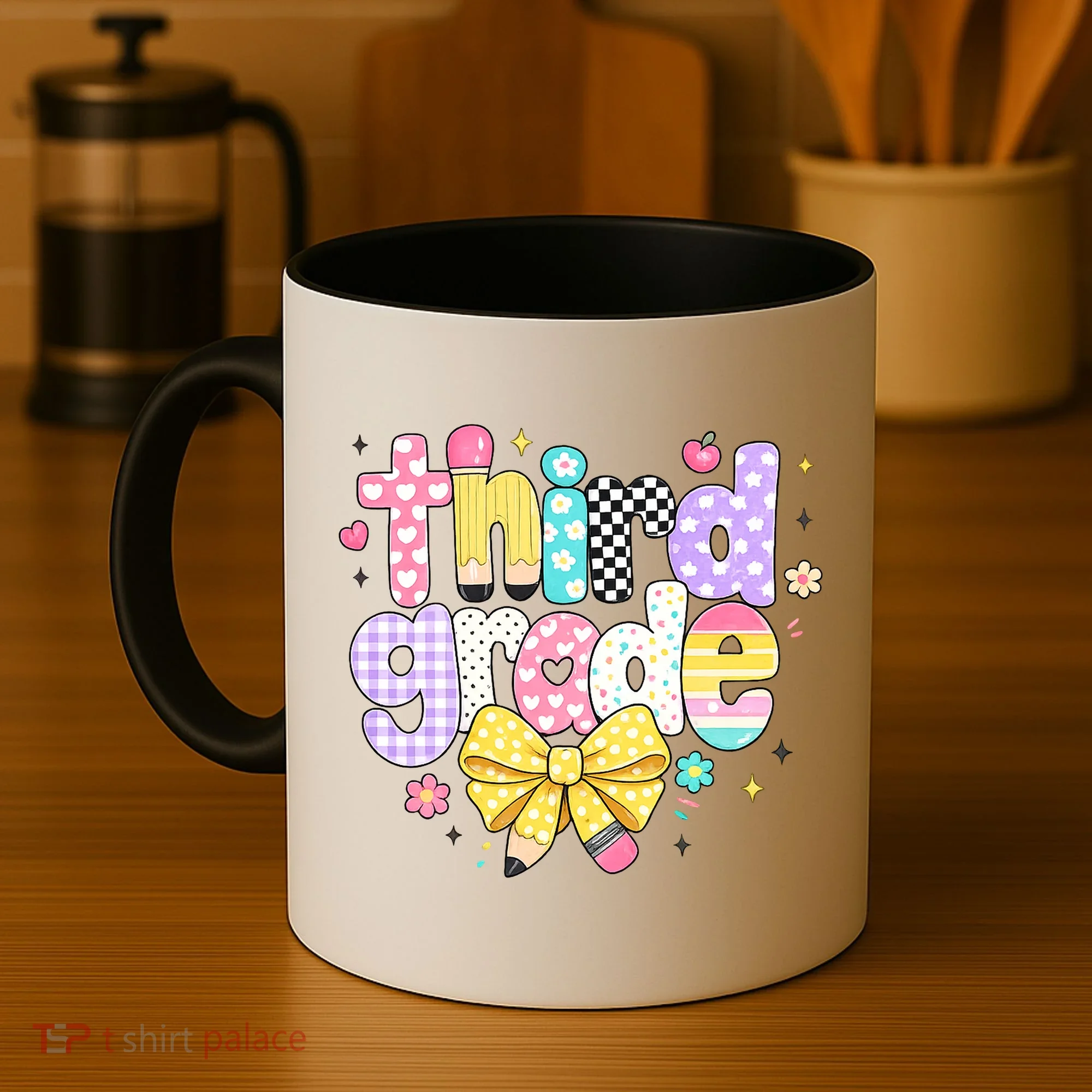 Preppy Third Grade Teacher 3rd Grade Back To School Coffee Mug