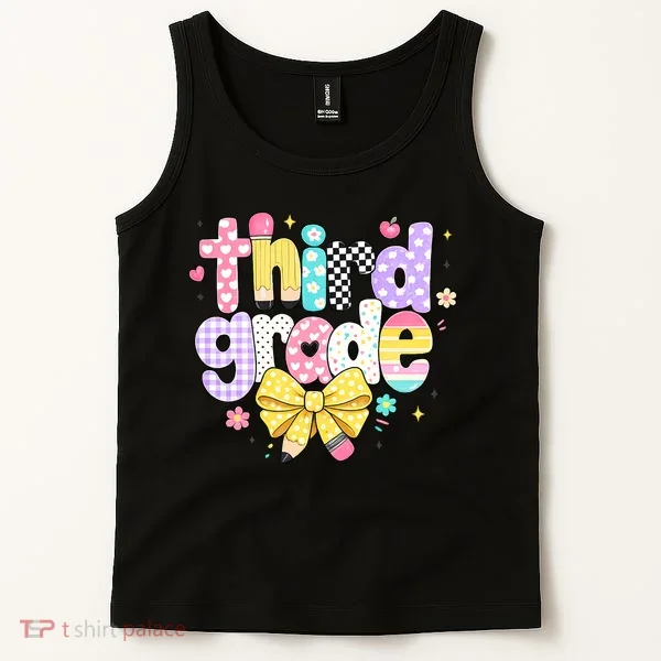 Preppy Third Grade Teacher 3rd Grade Back To School Tank Top
