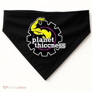 Planet Thiccness Gym Thickness Funny Joke Workout Lover USA-Made Doggie Bandana
