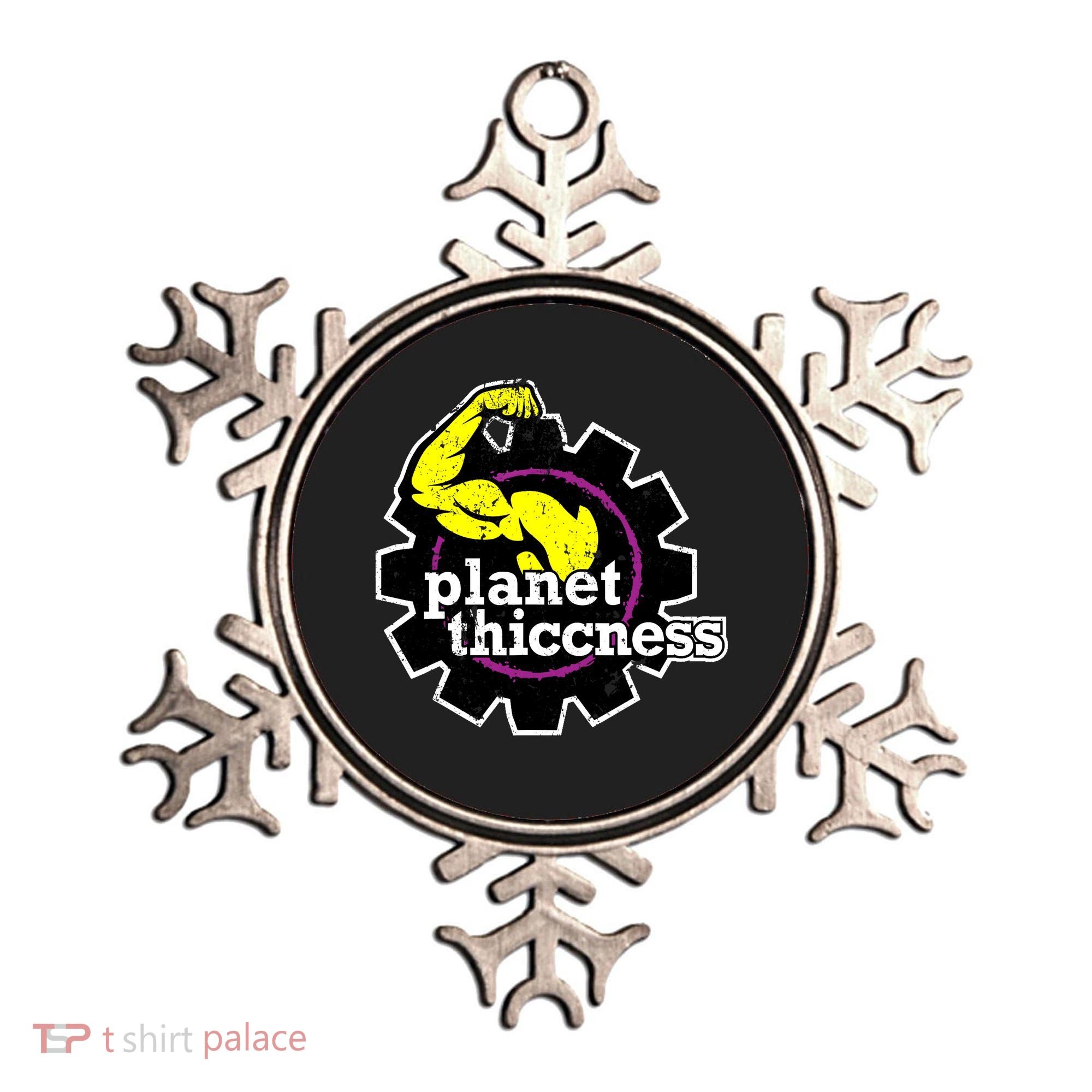 Planet Thiccness Gym Thickness Funny Joke Workout Lover Ornament