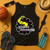 Planet Thiccness Gym Thickness Funny Joke Workout Lover Tank Top thumb 4